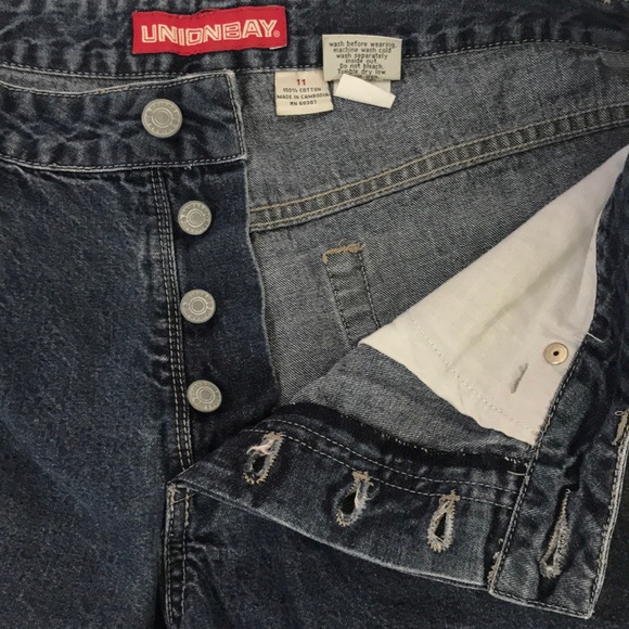 🌊 Union Bay Dark Wash Denim Shorts Size 11 - Picture 7 of 10